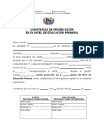 Constancia de Prosecución Entre Grados Del Nivel de Educación Primaria