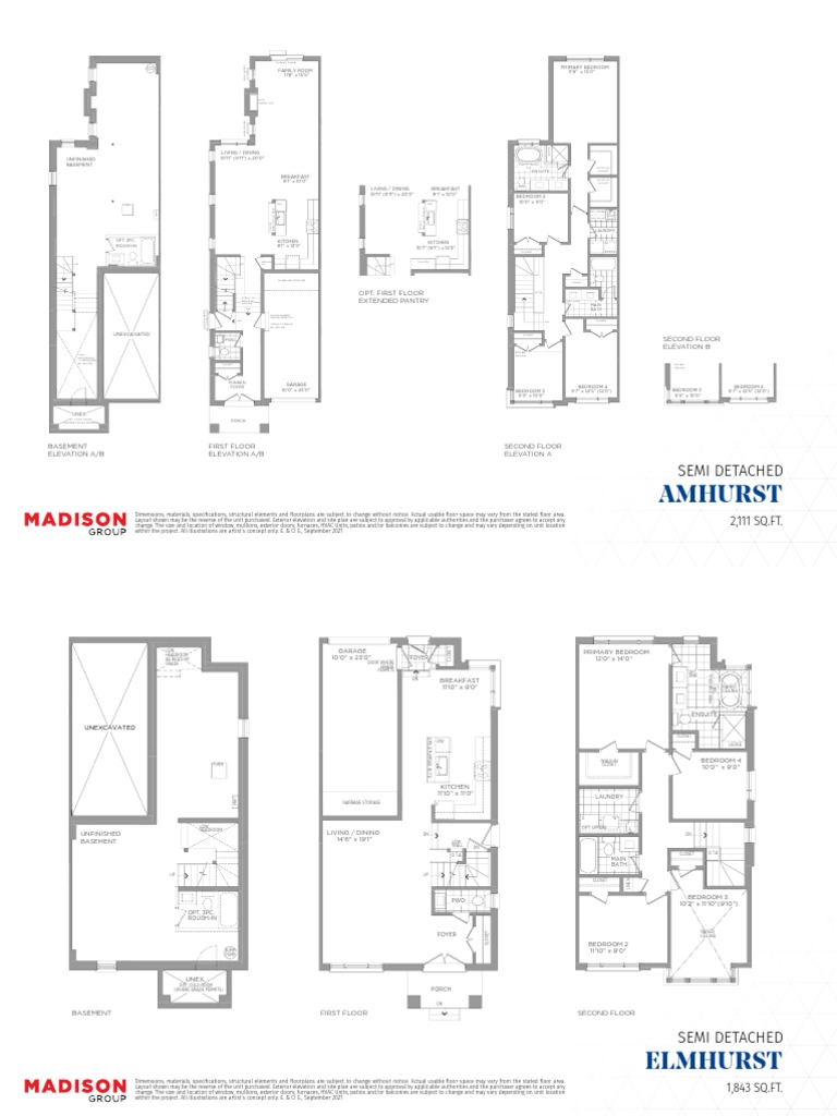 Semi Detached Floor Plans | PDF | Basement | Bedroom