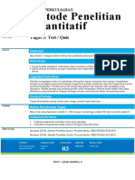 Metode Penelitian Kuantitatif: Tugas 3: Test / Quiz