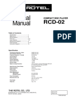 Rotel RCD 02 Service Manual