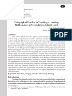 Pedagogical Practice in Teaching - Learning Mathematics in Secondary in School Level