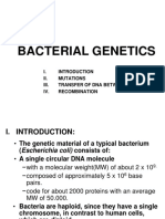 Bacterial Genetics: I. II. Mutations Iii. Transfer of Dna Between Cells IV. Recombination