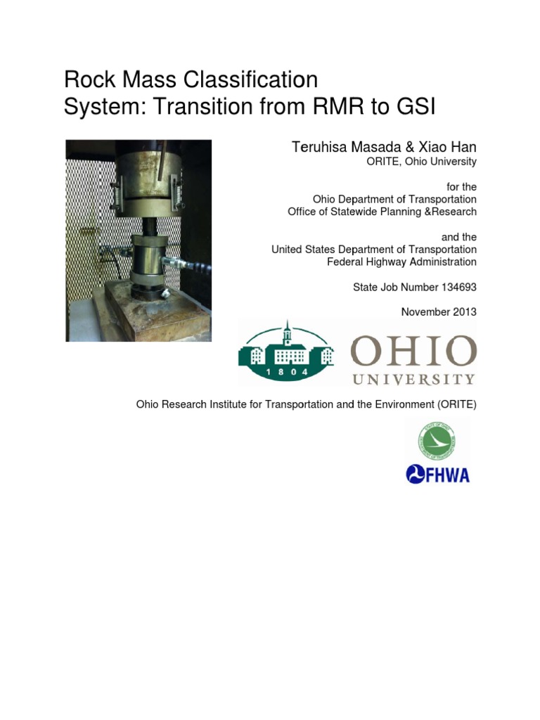 Transition from RMR to GSI in Ohio | PDF | Strength Of Materials ...