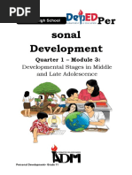 Per Sonal Development: Quarter 1 - Module 3