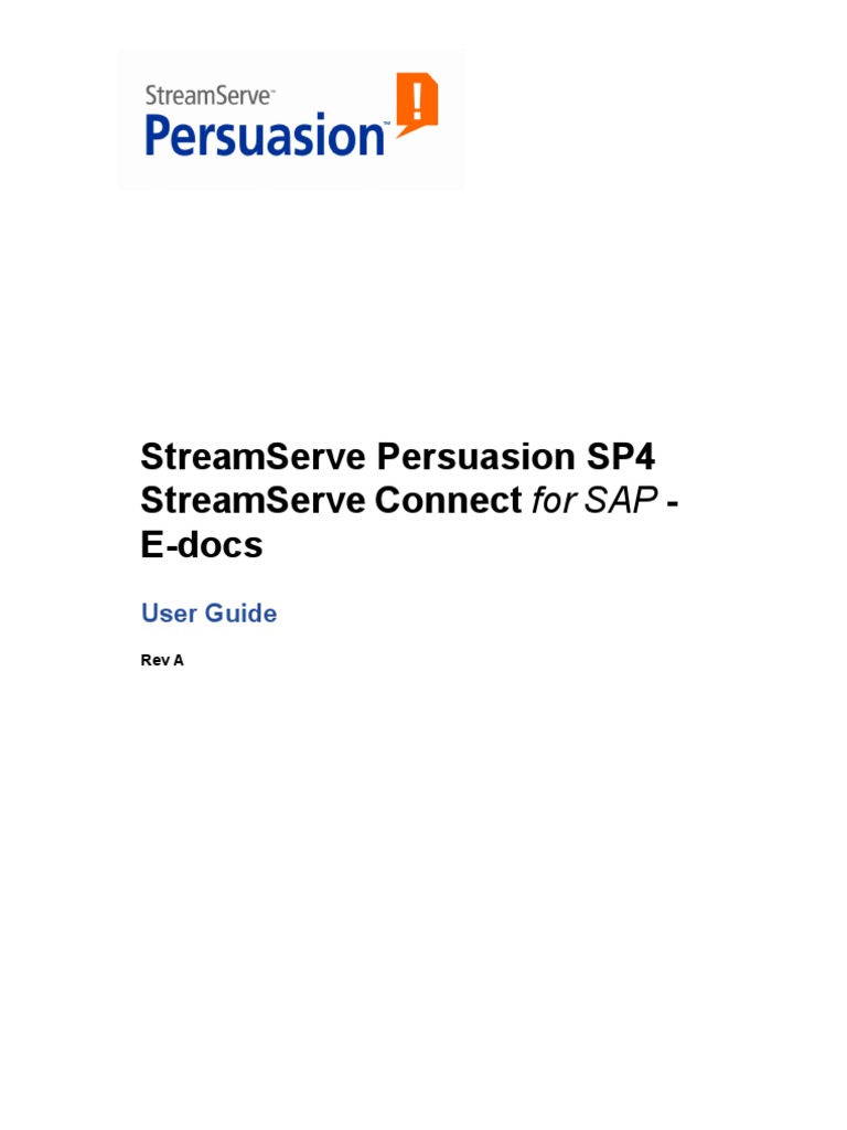 StreamServe Connect For SAP E-Docs | PDF | Printer (Computing) | Input ...