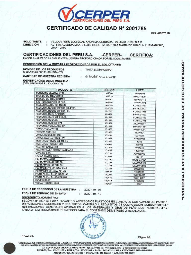 Lutepel Certificado Cerper Tinta Papel Kraft Natural | PDF