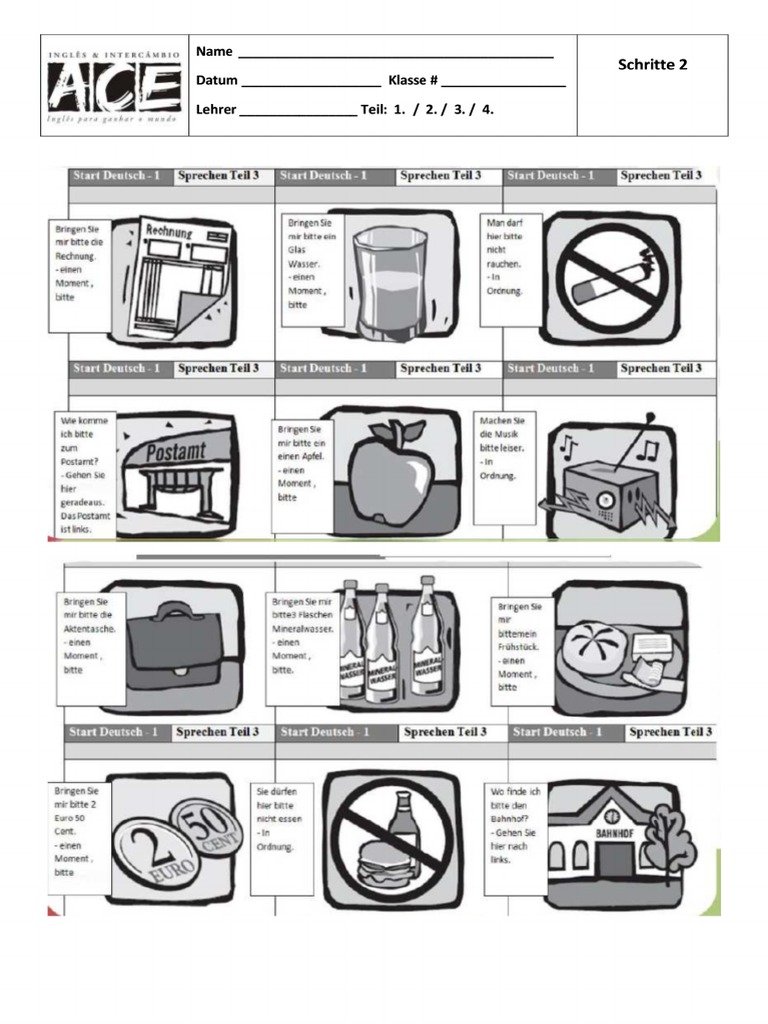 Goethe A1 Sprechen Teil 3 Speaking Practice Pdf Pdf