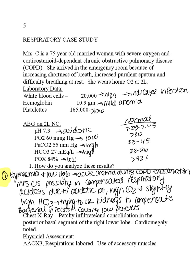 Respiratory Case Study Week 5 | PDF | Chronic Obstructive Pulmonary ...