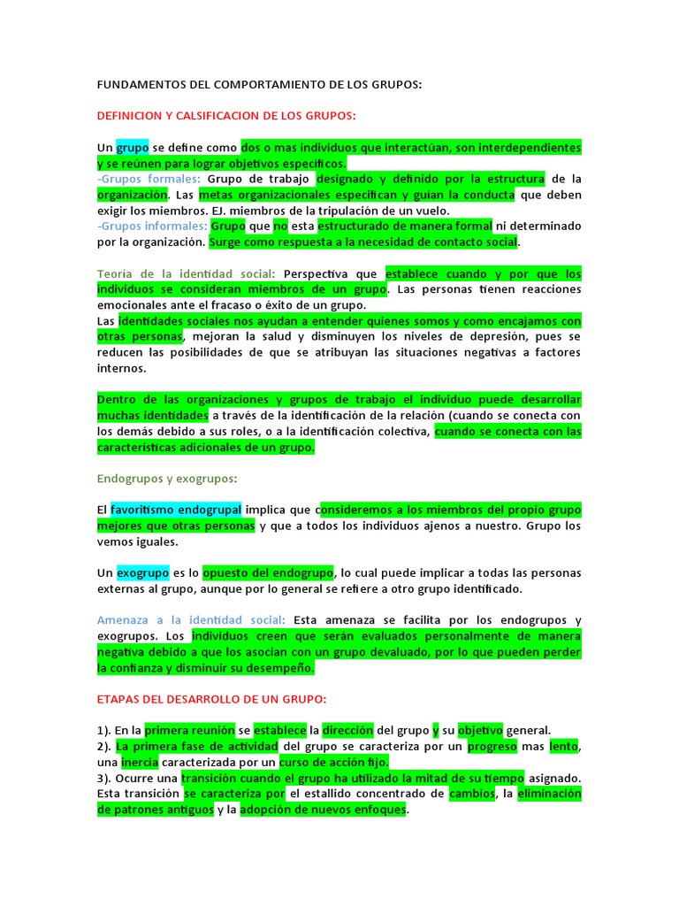 Fundamentos del Comportamiento Grupal | PDF | Comportamiento | Toma de ...