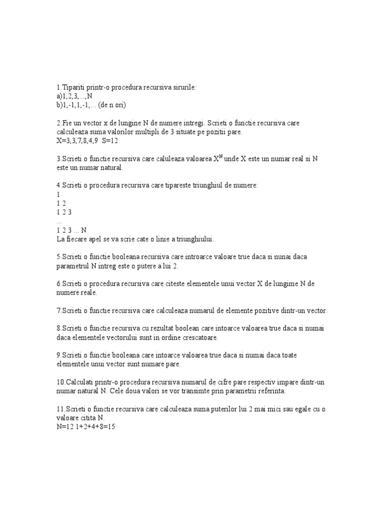 Probleme Recursivitate