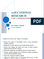 Educational Research: Unit 1: Source of Knowledge