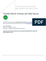 Formulario de Salud para Viajeros Del Estado de New York