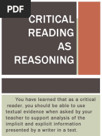 Critical Reading As Reasoning