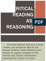 Critical Reading as Reasoning Skills