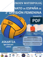 Cartel Campeonato de Espaa de 2 Divisin Femenina -- Leioa 2011