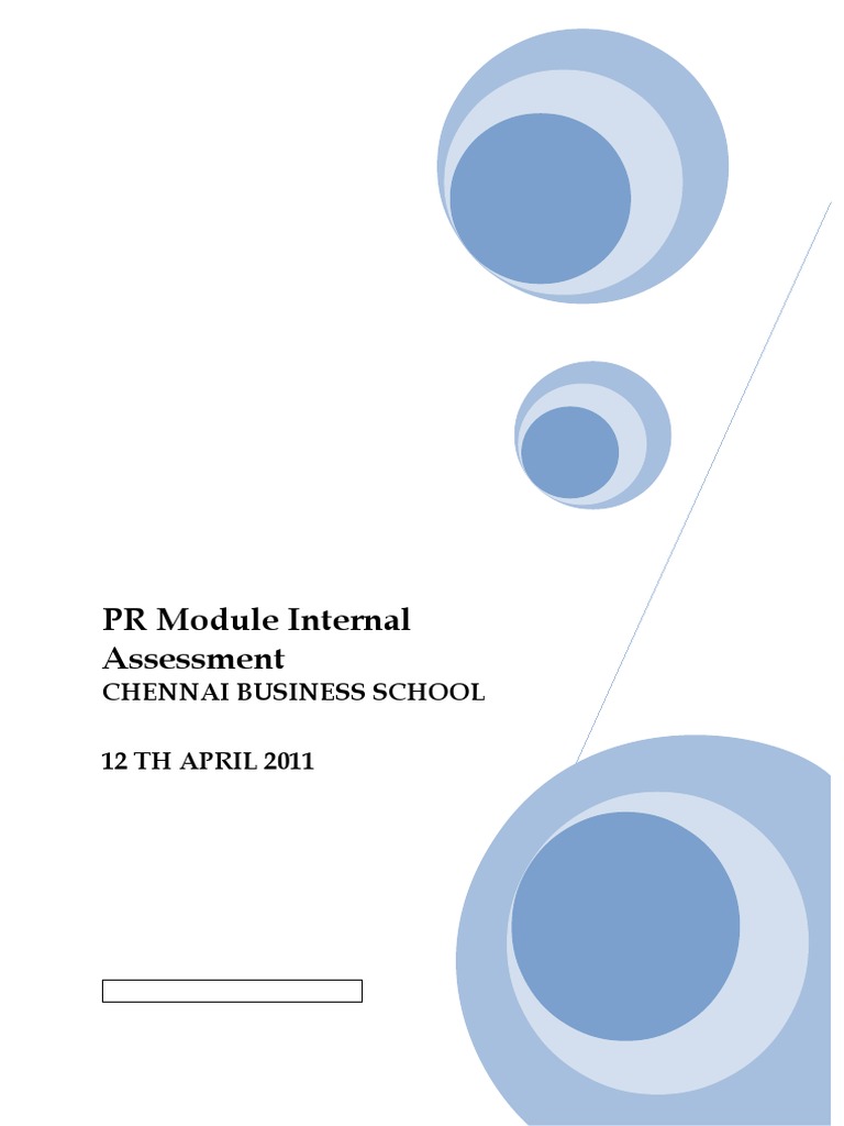 PR Module Internal Assessmen1 | PDF | Public Relations | Brand