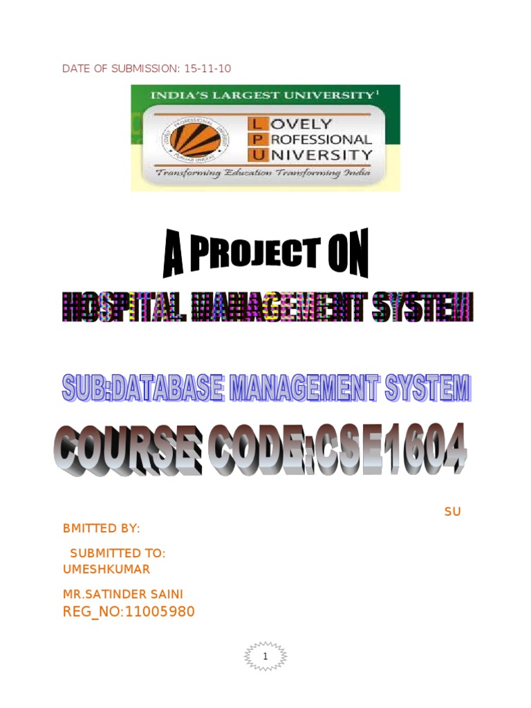 Hospital Management System | PDF | Databases | Health Care