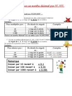 Lmultiplier Et Diviser Un Nombre Décimal Par 10 100 Et 1000 - Leçon