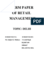 Term Paper of Retail Management: Topic: Delhi