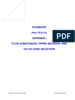 Standard Appendix I Flow Substances, Piping Material and Valve Code Selection