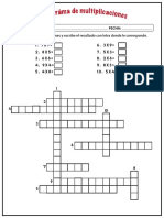 Crucigrama de Multiplicaciones