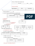 Physical Fitness Test Score Card