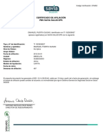 Certificado de Afiliación Pbs Savia Salud Eps