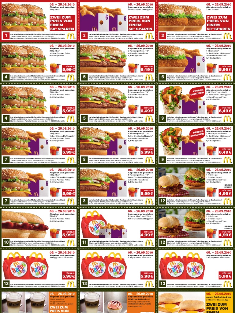 Mcdonalds Gutscheine PDF