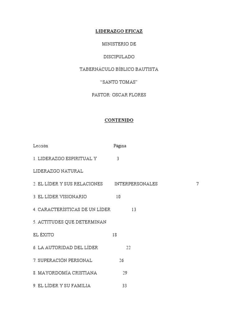 Liderazgo Eficaz en el Ministerio | PDF | Jesús | Liderazgo