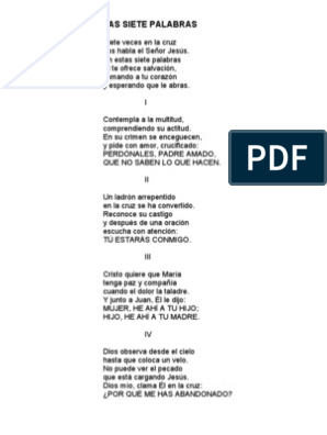 Poema Las Siete Palabras - Castellanos | PDF