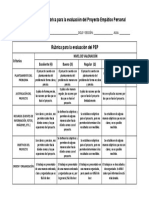 Rúbrica para Evaluar Proyecto Empático Personal II