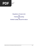 Regulatory Framework On National Roaming For Mobile Facility Based Providers