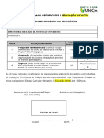 Estágio Curricular Obrigatório I: Educação Infantil: Ficha de Acompanhamento Do/A Estagiário/A