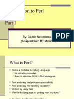 Introduction To Perl: By: Cédric Notredame (Adapted From BT Mcinnes)