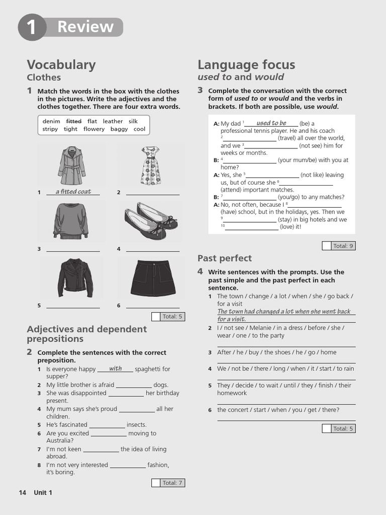 Vocabulary and Grammar Exercises | PDF | Clothing | Linguistics