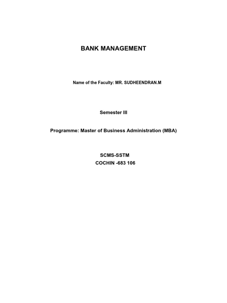 Comprehensive Guide to Bank Management | PDF | Payments | Banks