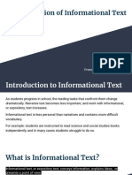 Comprehension of Informational Text