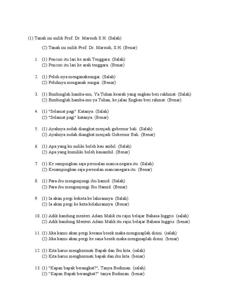 Koreksi Penulisan yang Benar | PDF