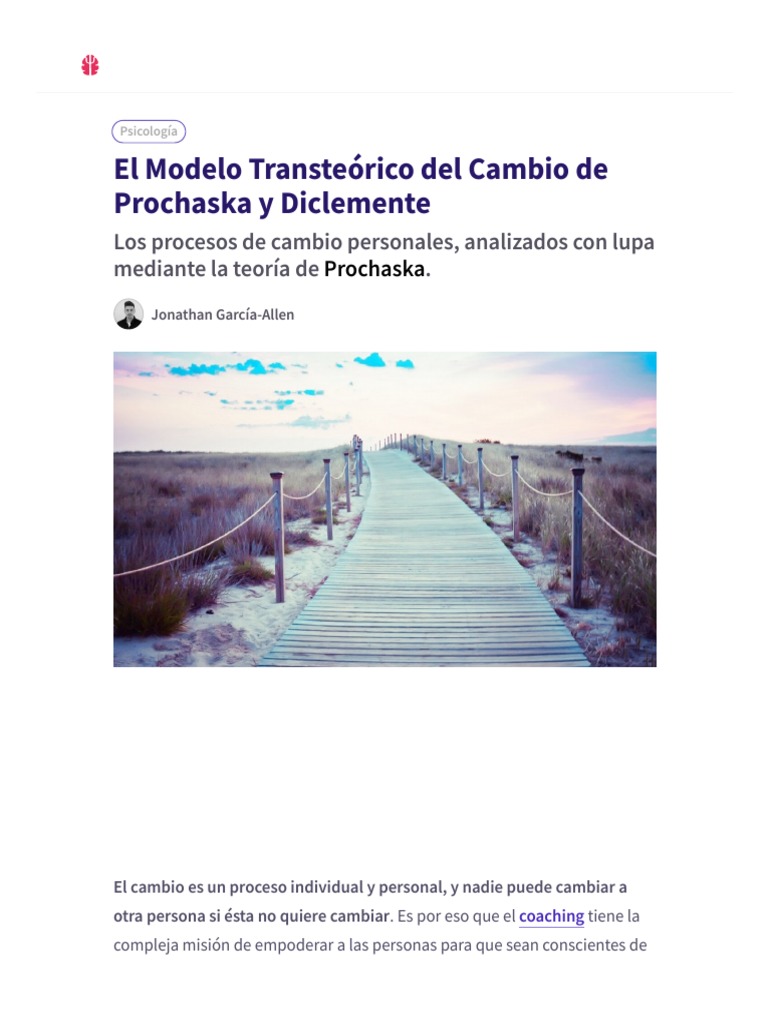 El Modelo Transteórico Del Cambio de Prochaska y Diclemente | PDF |  Autoeficacia | Comportamiento