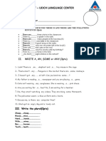 Oficiency Test - Udch Language Center: II. WRITE A, AN, SOME or ANY. (3pts)