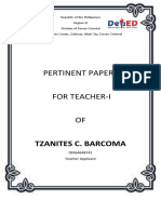 Papers for Teacher Applicant in Davao Oriental