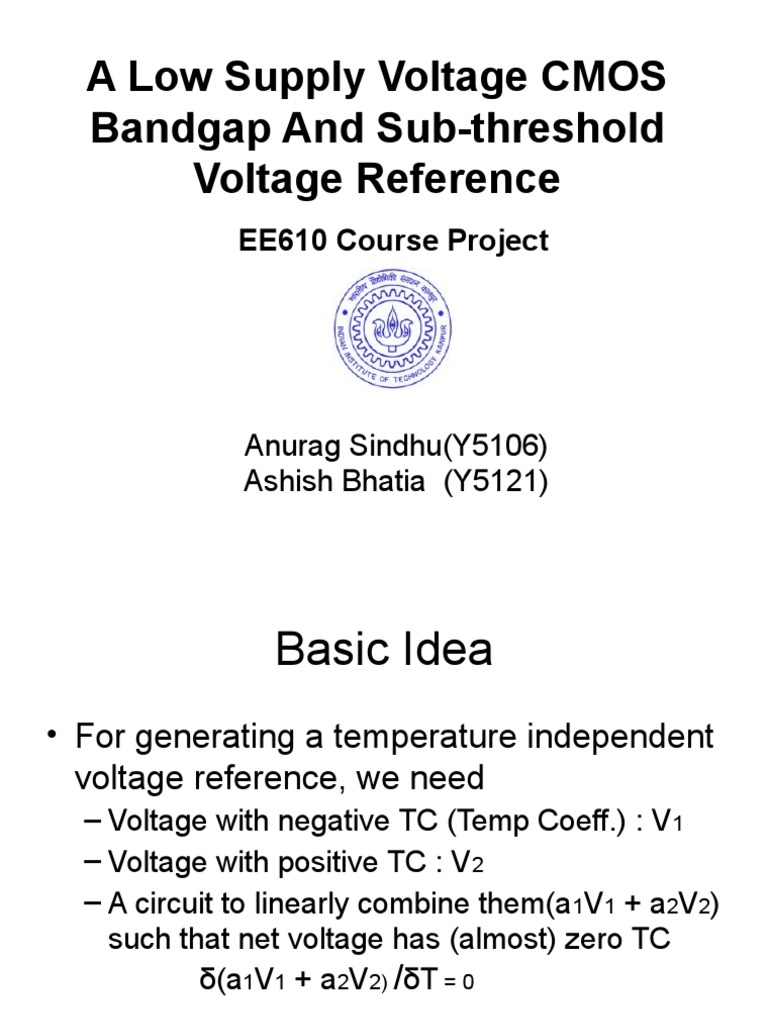 Low Voltage CMOS Bandgap Reference | PDF | Cmos | Operational Amplifier