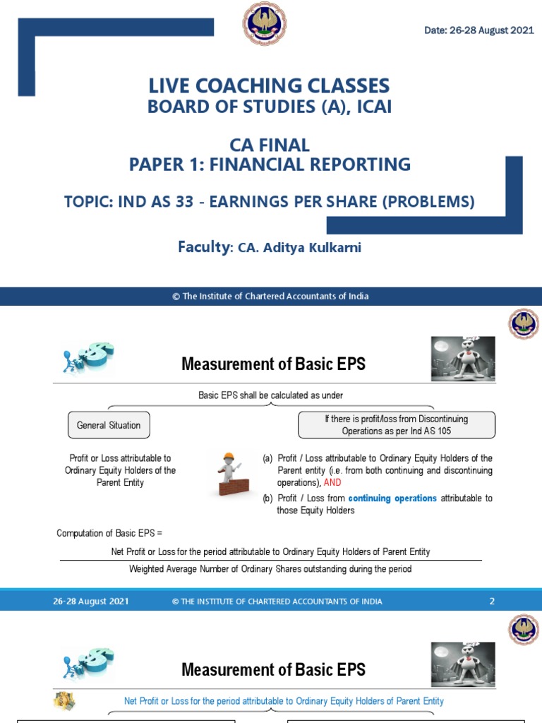 Ind As 33 Material For VC 26 28 August 2021 | PDF | Dividend ...