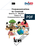 Oral Communication in Context: Quarter 2 - Module 1: Types of Communicative Strategy