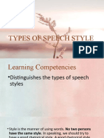 Oral Comm Speech Styles