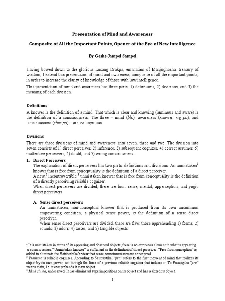 Understanding Mind and Awareness | PDF | Consciousness | Mind