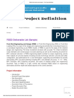 FEED Deliverable List