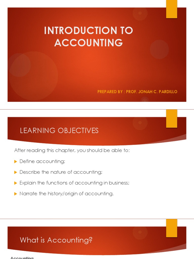 Week 001 Introduction To Accounting | PDF | Accounting | Bookkeeping
