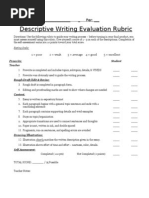 Download Descriptive Writing Rubric by stefani61247213 SN53261484 doc pdf
