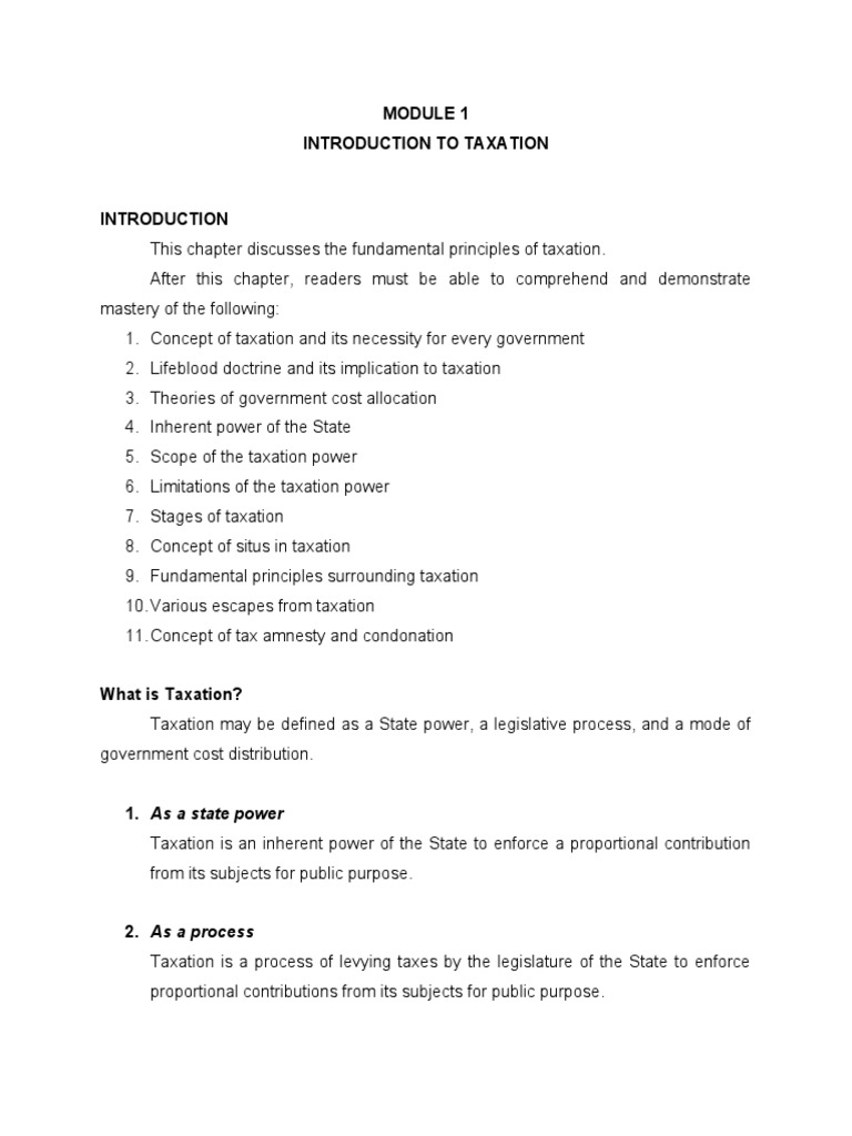 Fundamentals of Taxation Explained | PDF | Taxes | Double Taxation